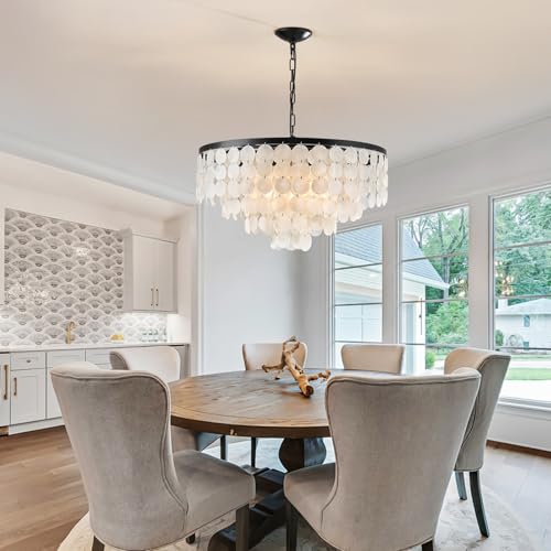 24" Coastal Capiz Shell Chandelier