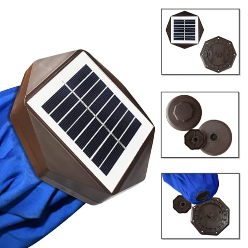 USA 10-Year-Non-Fading 10ft Market Patio Umbrella, Commercial Grade Table Sun Umbrella with 80 Solar LED Lights, Crank Open, Windproof & UPF 50+ UV Protection for Garden, Deck, Pool, Backyard, Royal Blue