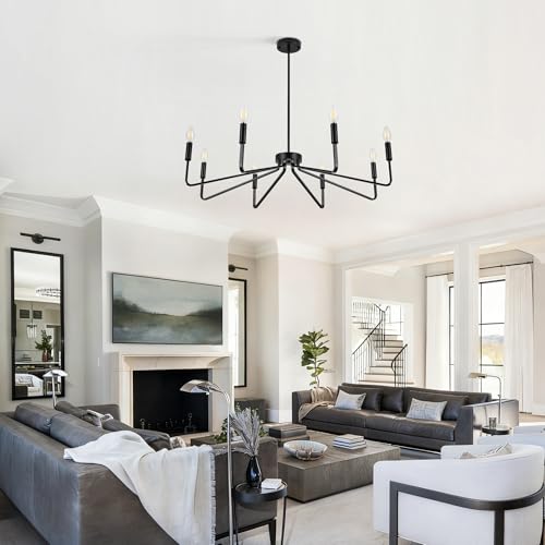 8 Light Black Farmhouse Chandelier