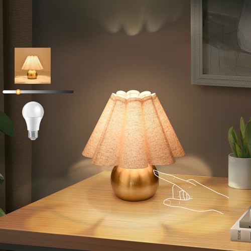 Gold Small Touch Control Table Lamp for Bedroom