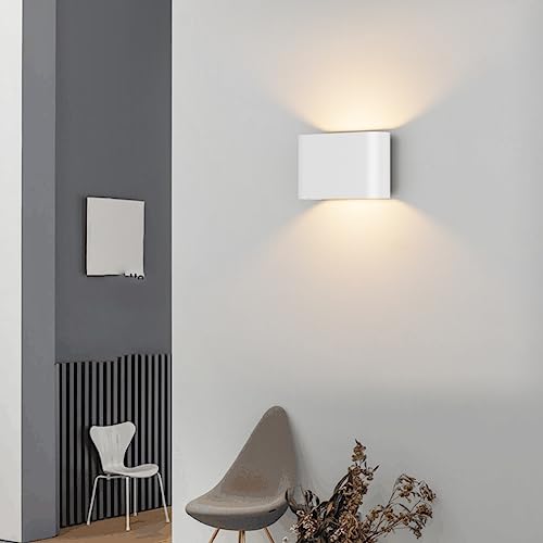 Modern LED Wall Sconces Hardwired Interior Wall Lights Set of 2 Indoor Aluminum Up and Down Wall Mount Light for Living Room Bedroom Hallway Corridor Warm White 3000K (2 Count)