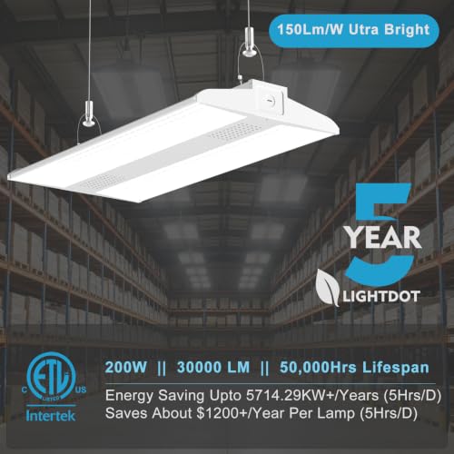 1 Pack 2FT 200W LED High Bay Light 30000LM High Bay Shop Light