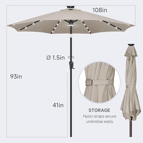 Solar Patio Umbrella with a Centre Light