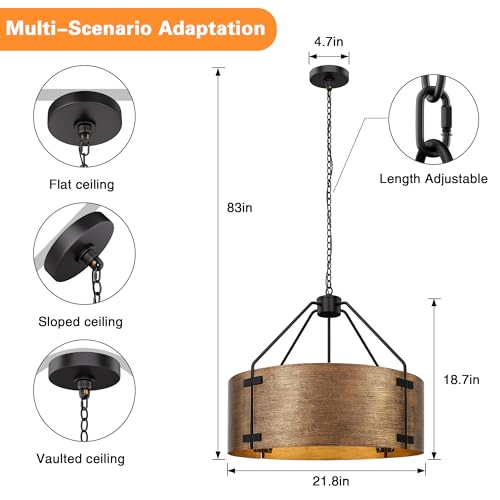 Farmhouse Drum Chandelier