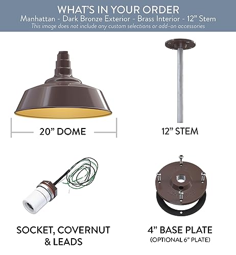 Industrial Pendant Light 20 Inch Extra Large Steel