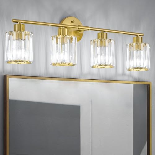 Modern Gold Crystal Bathroom Light Fixtures