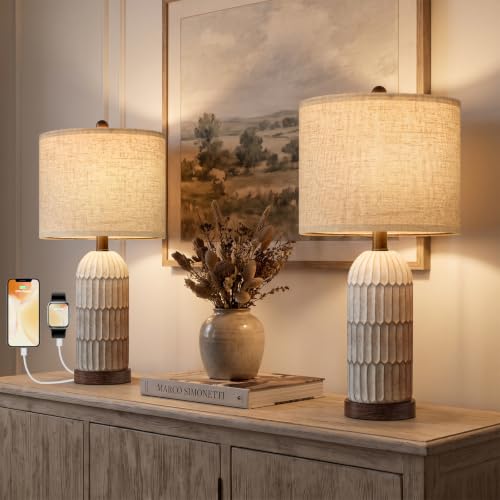 22" Bedside Table Lamps Set of 2