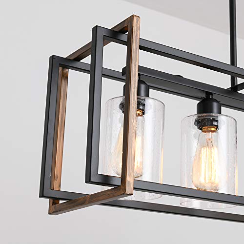 5 Light Black and Bronze Kitchen Island Lighting