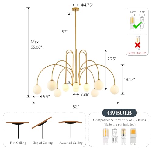 L52’’ Gold Sputnik Chandelier 12