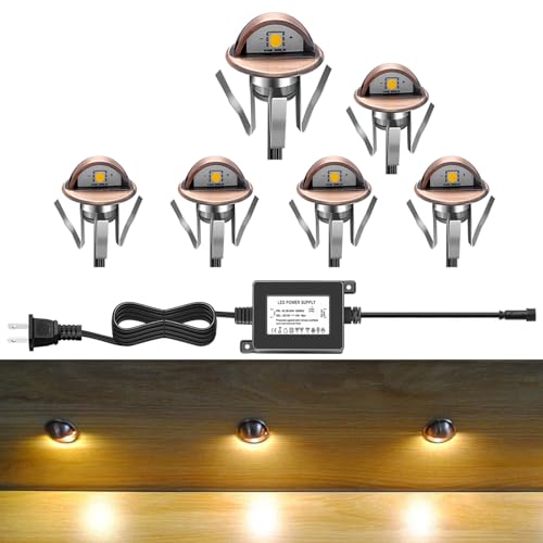 6 Pack LED Stair Lights Kit Low Voltage Waterproof IP65 Outdoor 1 (6 Count)