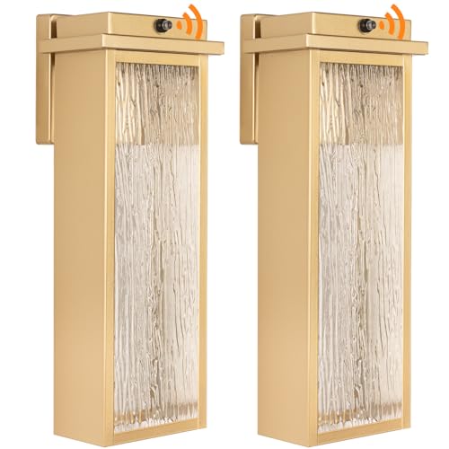 16" Dusk to Dawn LED Gold Outdoor Light Fixtures Wall Mount 2 PK (2 Count)