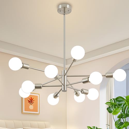 Chandeliers for Dining Room Brushed Nickel 10