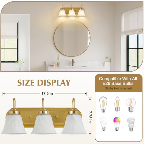 3 Light Bathroom Light Fixtures Over Mirror