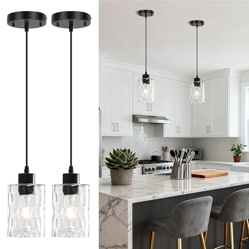2 Pack Black Pendant Lights Kitchen Island (2 Count)