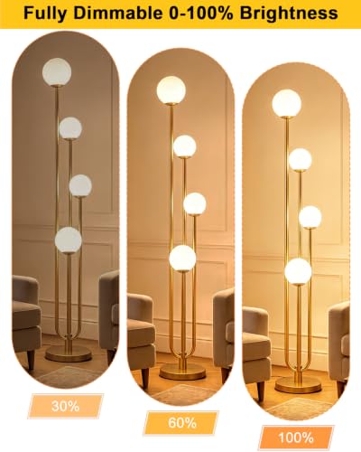 Gold Globe Floor Lamp 4 (4 Count)