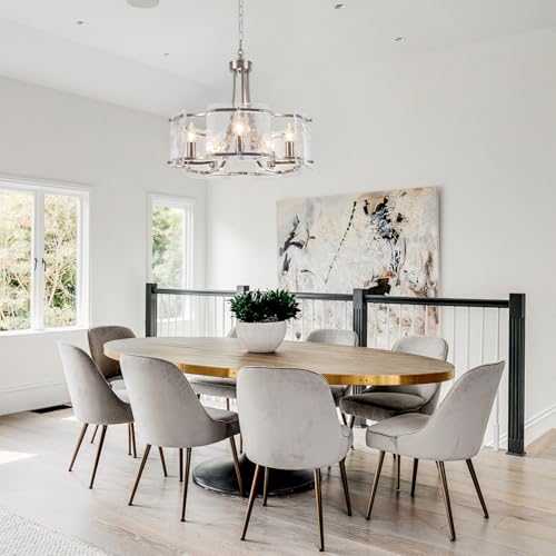 Modern Textured Glass Chandelier for Dining Room