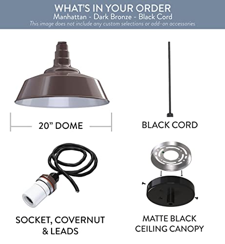 Industrial Pendant Light 20 Inch Extra Large Steel Warehouse