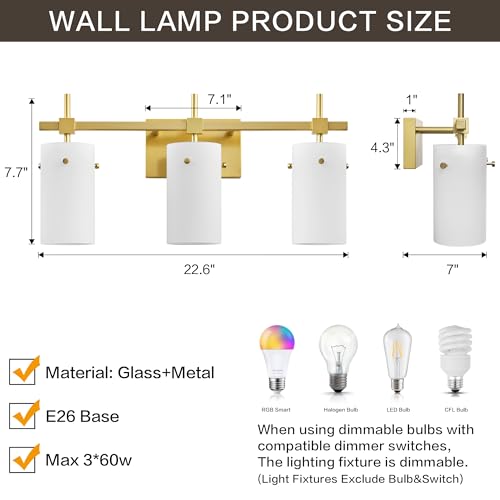 3 Light Bathroom Vanity Light