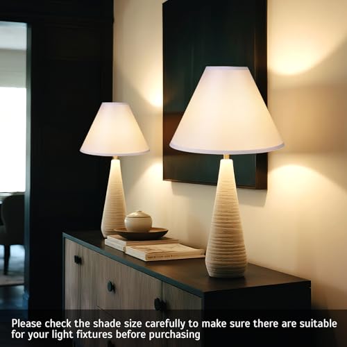 16 Inch White Linen Lamp Shades (2 Count)