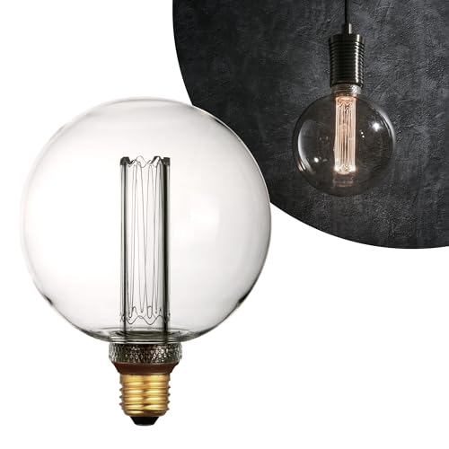 Large Round Light Bulb Vintage Edison LED Dim Soft Warm Clear G125