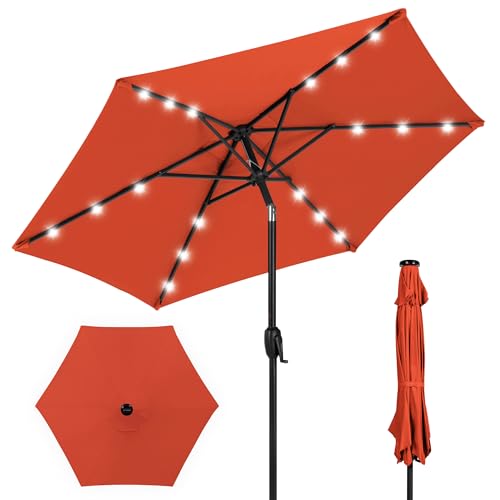 7.5ft Solar Umbrella LED Lighted Patio Umbrella