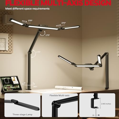 HJ3B Sunturalux LED Clamp Desk Lamp for Computer Architect
