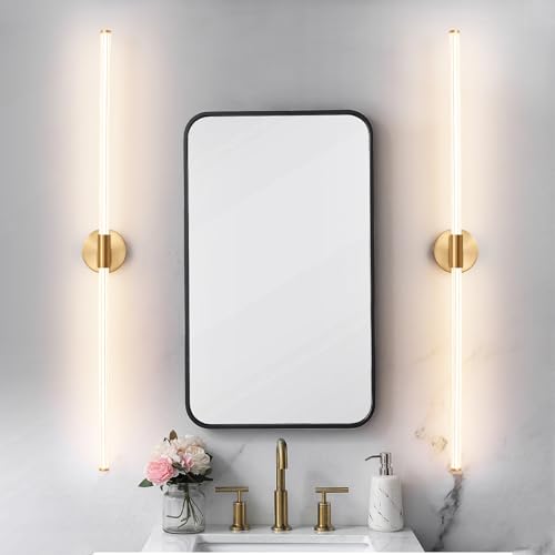 Gold Bathroom Vanity Lights 47" Long LED Vanity Light Bar