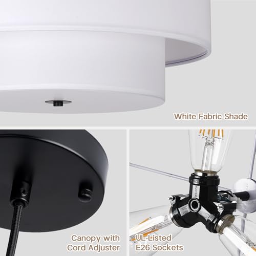 18" Drum Fabric Pendant Light (3 Count)