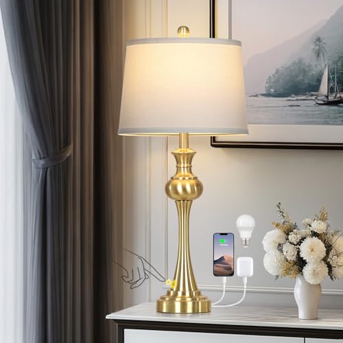 28.75" Gold Table Lamps Modern 3