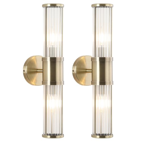 Brushed Bronze Wall Sconces Set of Two