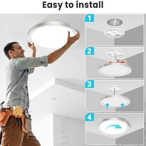 12 inch Flush Mount LED Ceiling Light Fixture (4 Count)