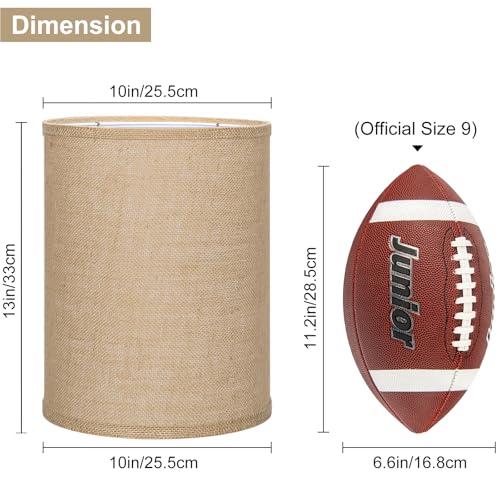Burlap Tall Drum Lamp Shades Set of 2
