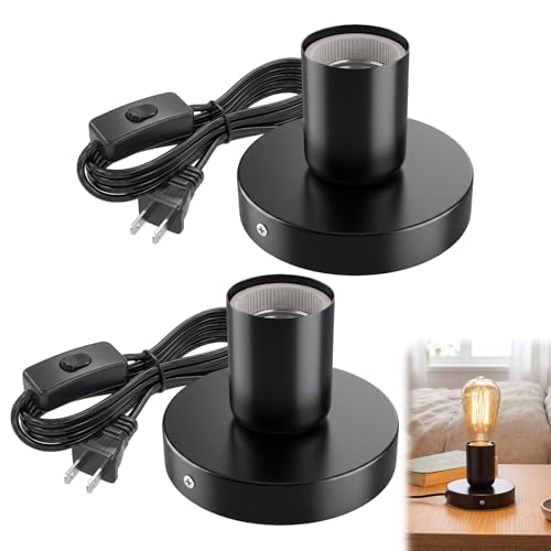 2Pcs Metal Table Lamp Base E26 (2 Count)
