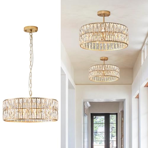 Gold Crystal Chandelier 18" 6