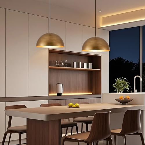 16" Dome Gold Pendant Light