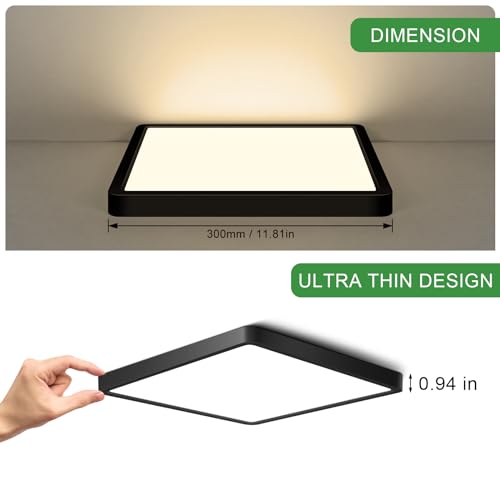 12Inch 24W Square LED Ceiling Light Fixtures Flush Mount