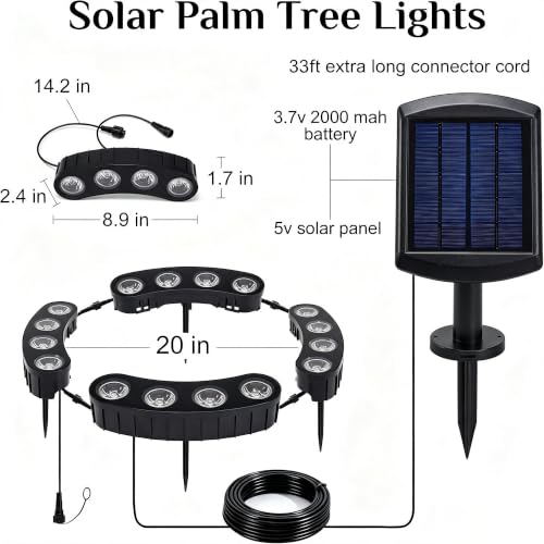 Ring Solar Tree Lights Outdoor Waterproof