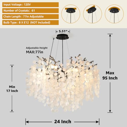 24 Inch Black Tree Branch Chandelier 8