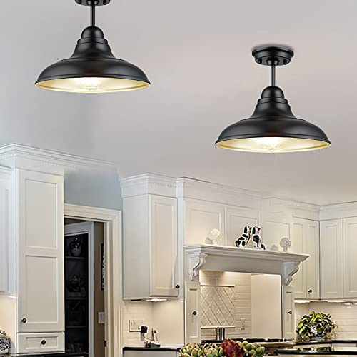 Farmhouse Semi Flush Mount Ceiling Lights (2 Count)