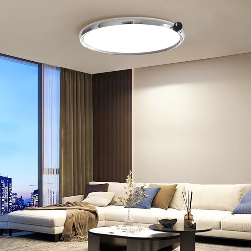 Chrome Round Flat Panel Light