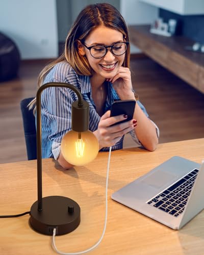 Industrial Table Lamp with 2 USB Port