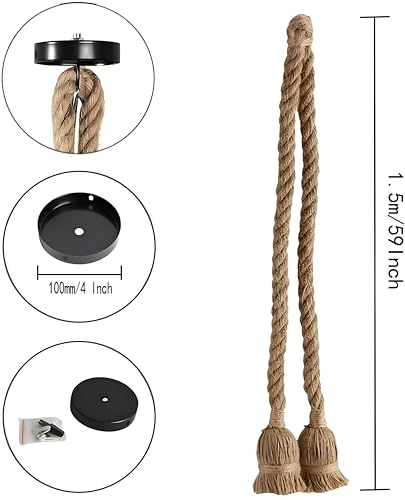 E27 Hemp Rope Pendant Light