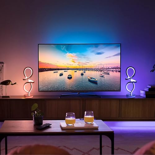 RGB Modern Small Table Lamp with LED Spiral Design