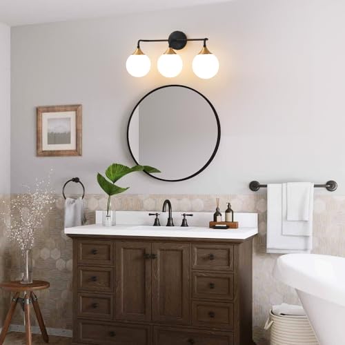 Black Gold Bathroom Light Fixtures Over Mirror Vanity 3