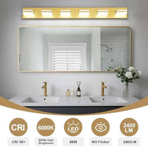 Modern LED Gold Acrylic Bathroom Lights Fixtures 6