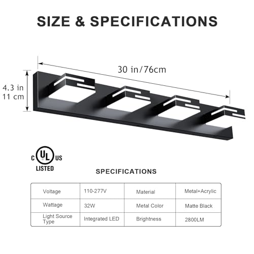 LED Modern Bathroom Vanity Light Fixtures (4 Count)
