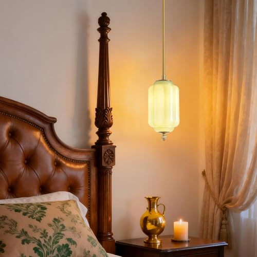 Vintage Green Glass Pendant Lights 3