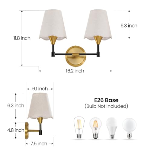 Black Gold Bathroom Light Fixtures (Black Gold / 2 LIGHT)