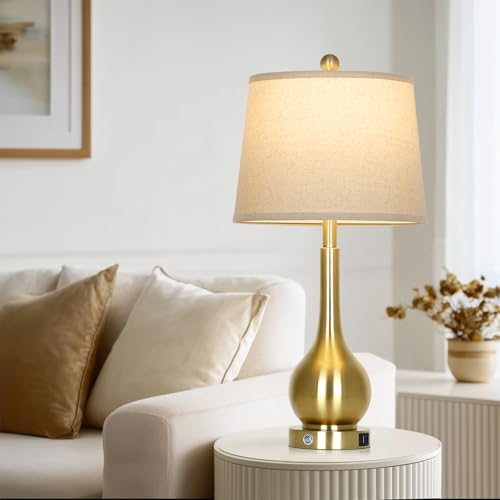26" Gold Table Lamp for Living Room Single