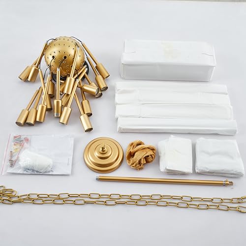 18 Light Gold Sputnik Chandelier